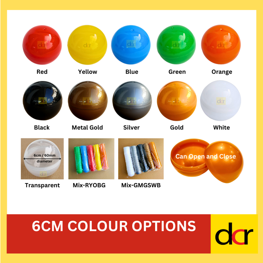 5 ชิ้น แคปซูล 60 มม. โปร่งใส พลาสติก สําหรับ Lucky Draw/Gashapon/หวย