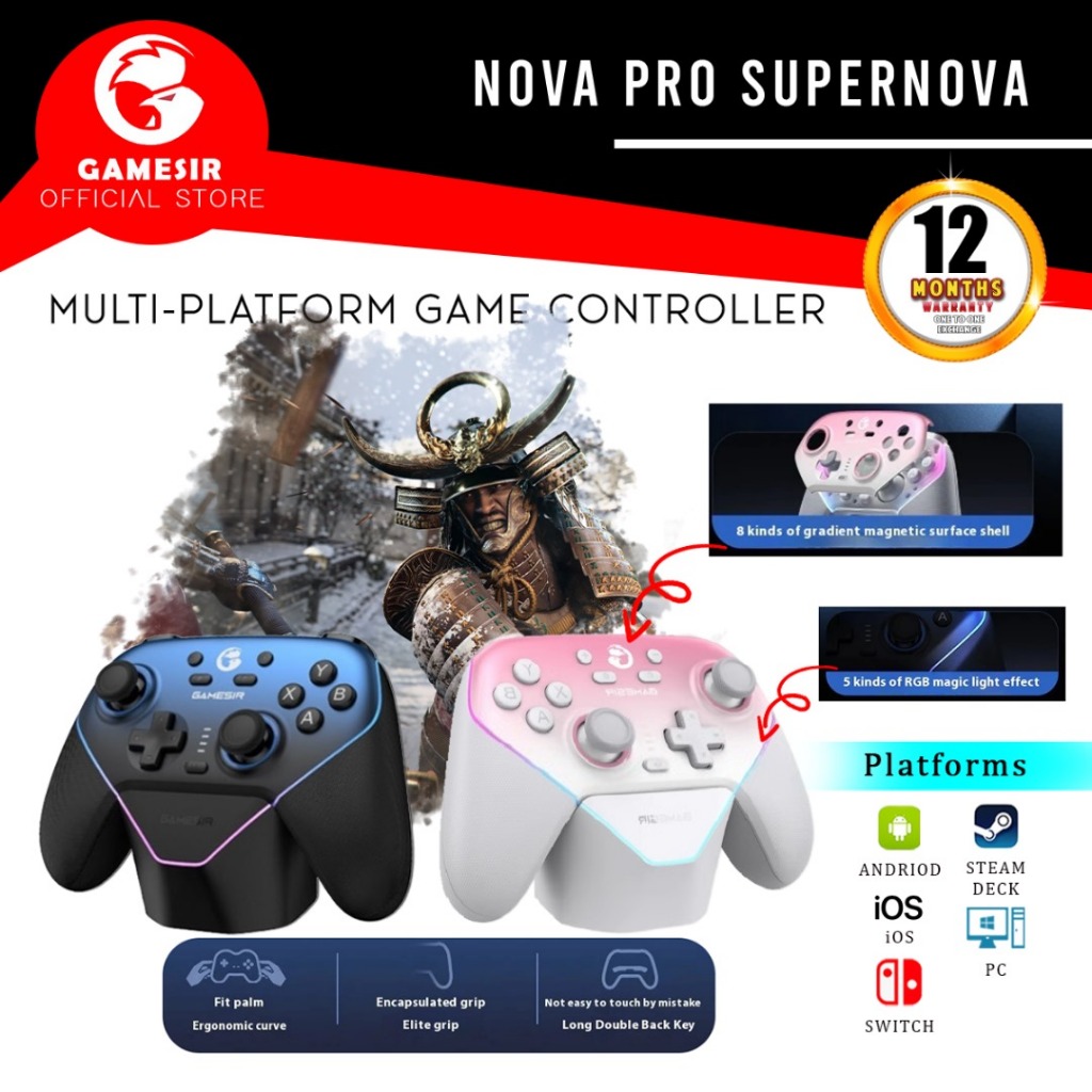 GameSir Nova Pro Supernova สวิตช์เกมแพดไร้สาย 2 เกมแพด Pro เกมแพด PC Steam Bluetooth Steam Gaming Ni