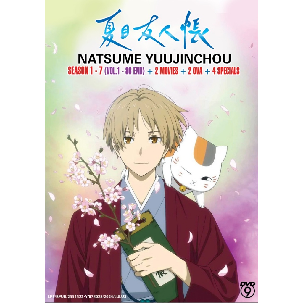 NATSUME YUUJINCHOU SEASON 1-7(VOL.1-86END) + 2 MOVIES + 2 OVA + 4 SPECIALS 夏友人ฐาน DVD + EXTRA