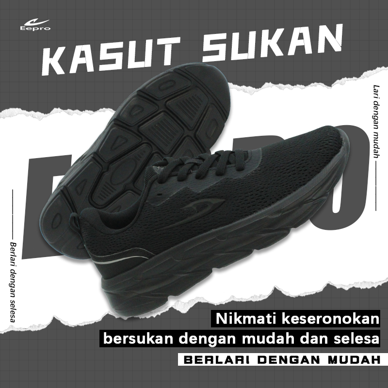 EEPRO รองเท้าผ้าใบ Kasut School Budam Training Shoes รองเท้าวิ่งผู้ชาย Kasut Running sport Shoes Uni