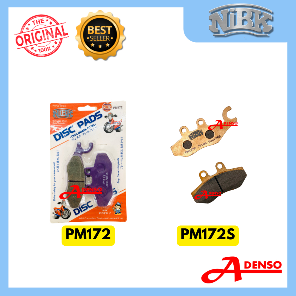 NIBK PM172S ผ้าเบรคสีแดง VESPA PRIMAVERA SPRINT PRIMA GTS ABS PIAGGIO GTV 250 LXV VFR200 X8 X9 MP3 G