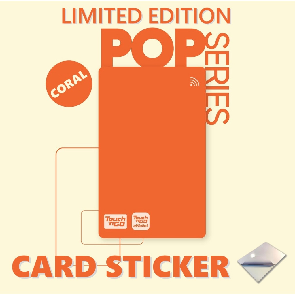 Pop Series Touch n Go Card Sticker (Coral Color Limited Edition)Touch N Go TNG Luxe Card TNG Visa Ca