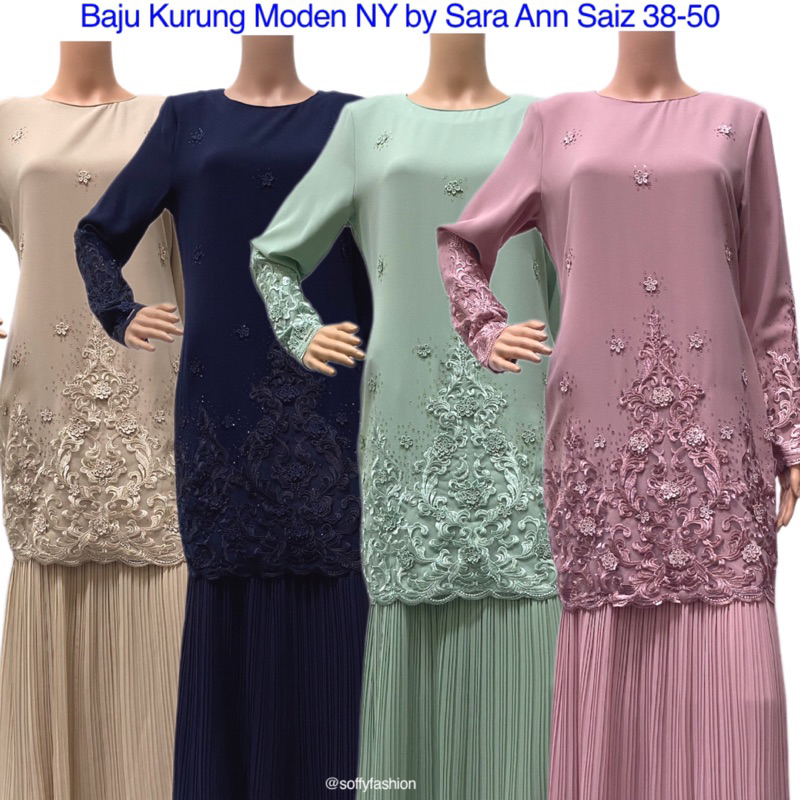 K660 BAJU KURUNG MODEN NY โดย SARA ANN FURSAN SAIZ 38-50 RAYA FASHION