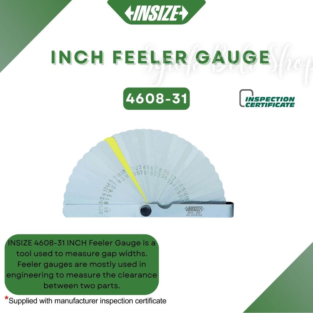 INSIZE INCH FEELER GAGE 4608-31