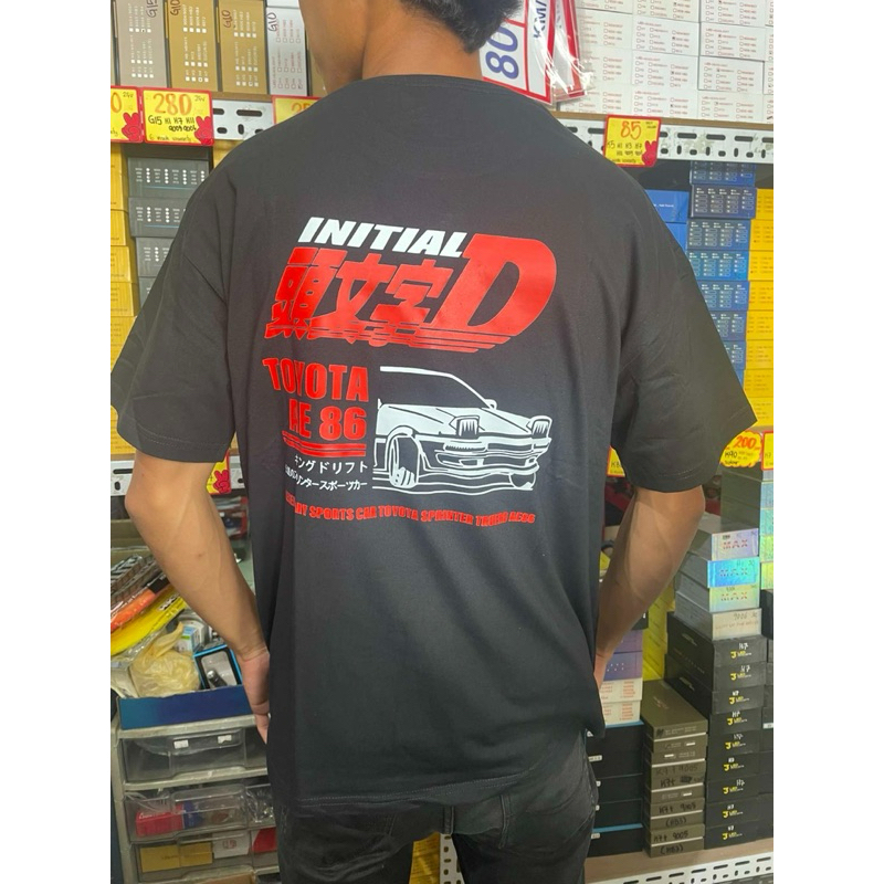 Initial D เสื้อยืดเสื้อ Nismo AE86 ผู้ชายปัจจุบัน JDM Japan Initial-D