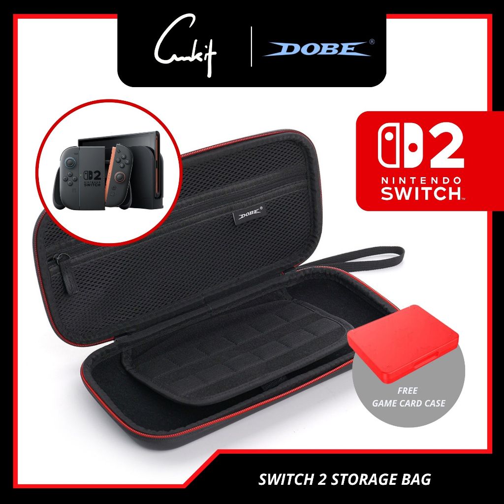 DOBE Nintendo Switch 2 กระเป๋าเก็บ Eva กระเป๋ากระเป๋าถือ EVA Travel กระเป๋าเก็บซิปพร้อมกล่องการ์ด