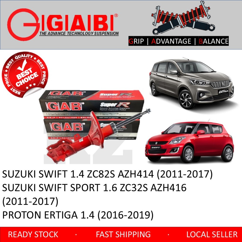 100% GAB HEAVY DUTY SUPER R FRONT/REAR ABSORBER -SUZUKI SWIFT 1.4 ZC825 AZH414 /SWIFT SPORT 1.6 ZC32