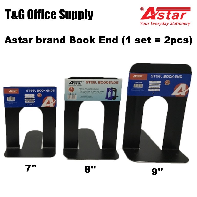Astar Steel Book End - 7" / 8" / 9" [1 ชุด = 2 ชิ้น]