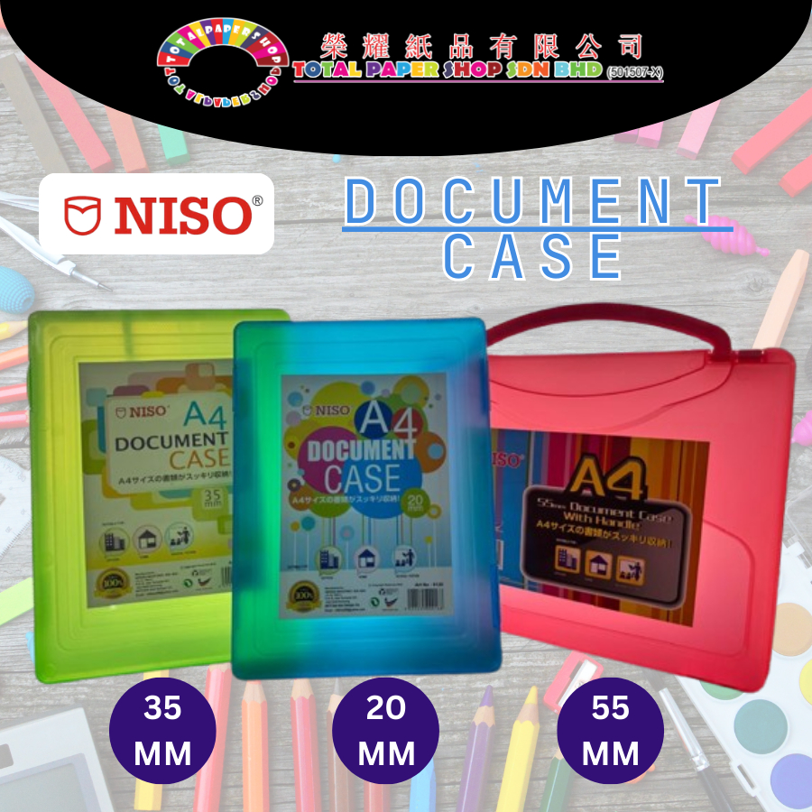NISO Document Case A4 / File Case Holder / File Organizer 8120 ( 20mm)/8140 ( 35mm)/8150 ( 55mm)