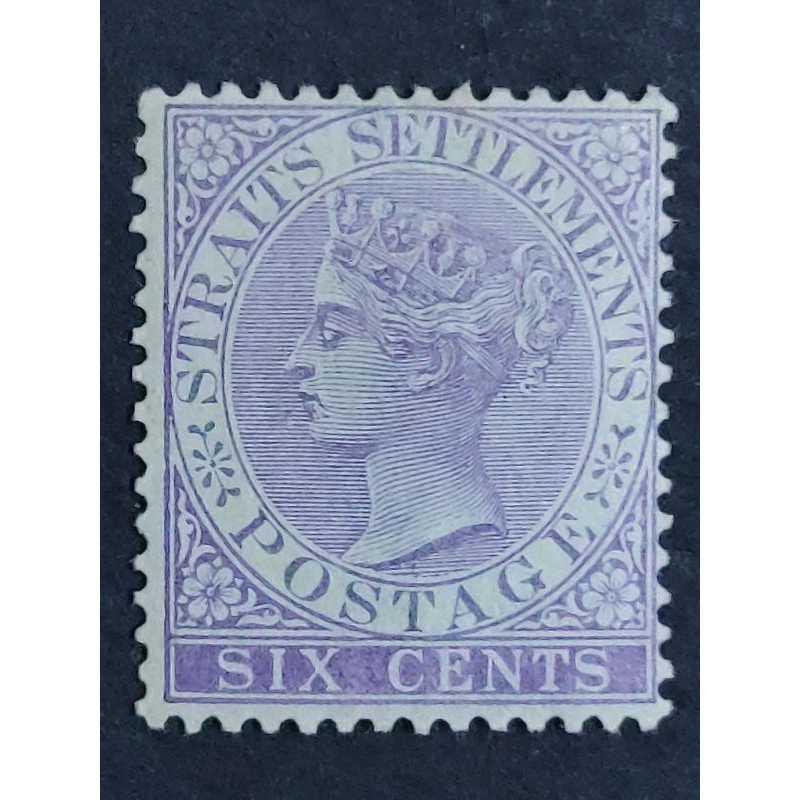 Straits Settlements 1882-99 Queen Victoria Wmk Crown CA 6c - 1 ชิ้น MLH Old Malaya Stamp / Setem