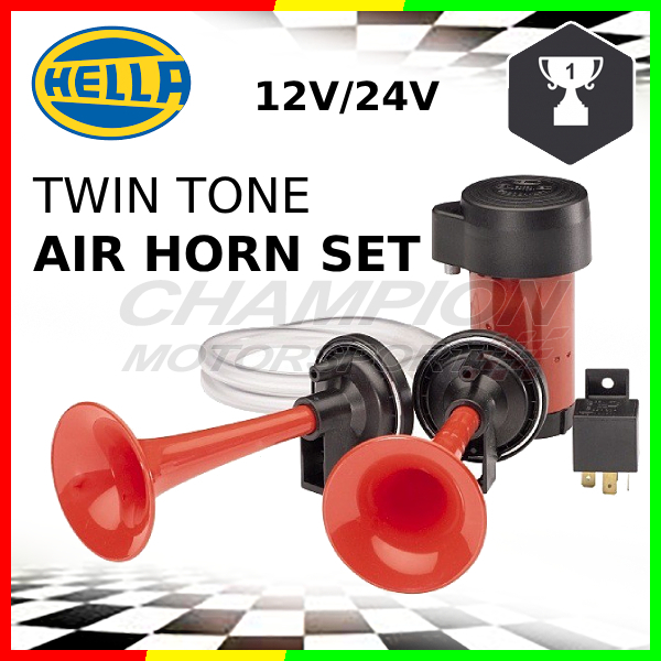 ชุดแตรลม HELLA Twin Tone – 12V / 24V (รถบรรทุก, รถบรรทุก, รถบัส)