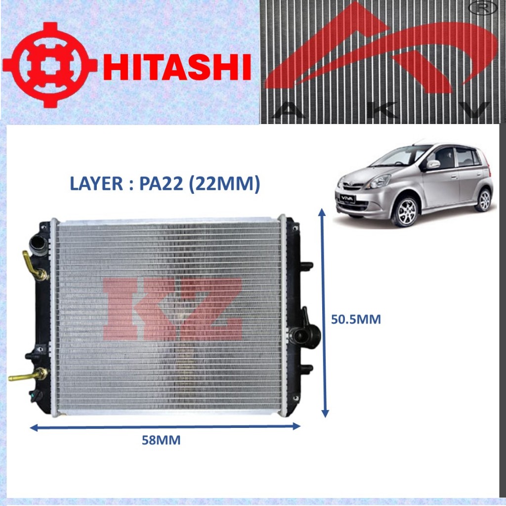 PERODUA VIVA 660 850 1.0 AUTO MANUAL - RADIATOR - PA16/PA22/PA26