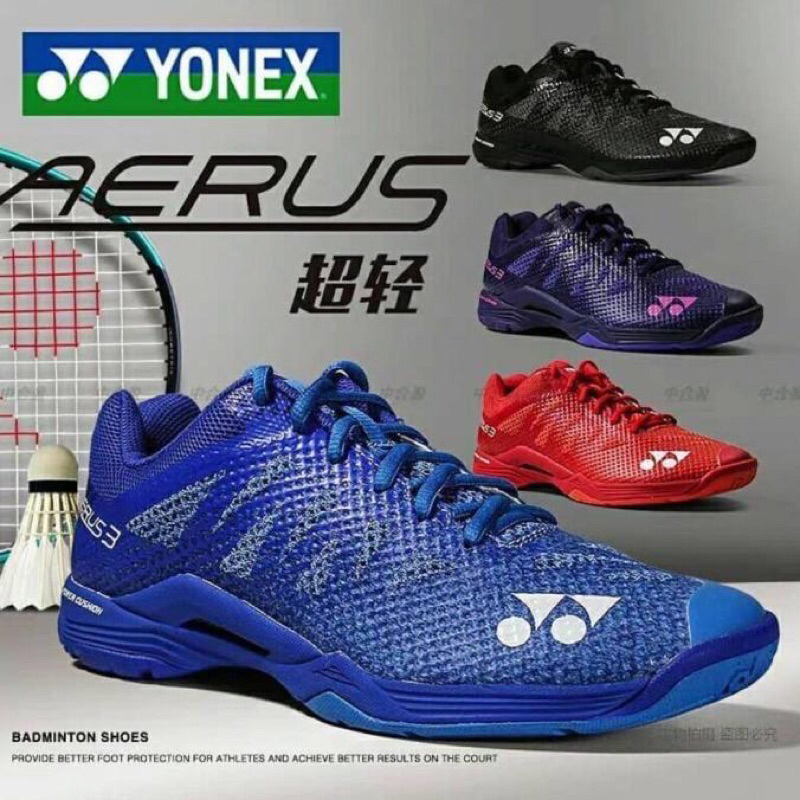 Absolutely Power Cushioning Ultra-grip Aerus Badminton Yonex Court Shoes Kasut Badminton Aerus 3 Ter