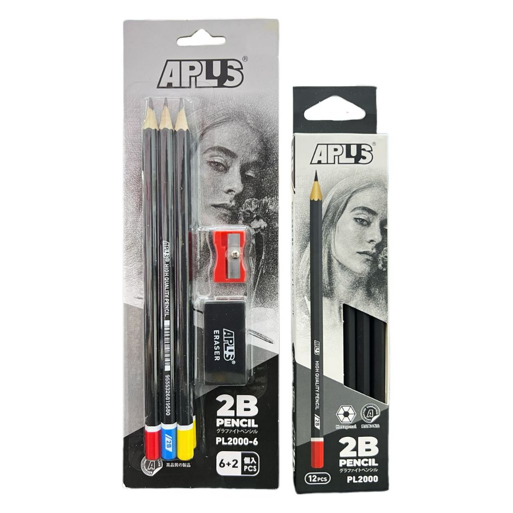 APLUS 2B ดินสอ 12 ชิ้น / 6+2 ชิ้น