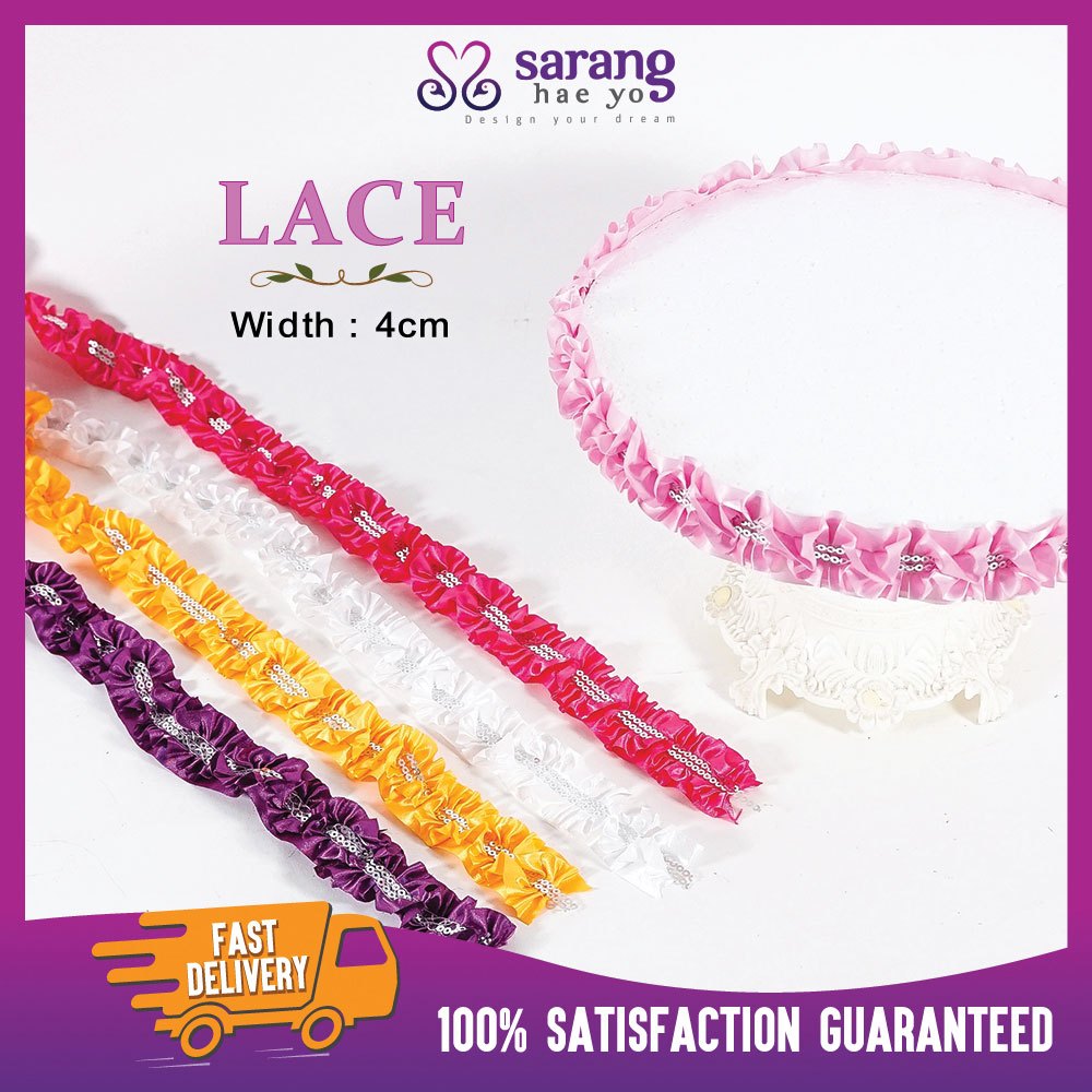 ลูกไม้ Gubahan Gabus Lace Render Baju ผ้าม่านลูกไม้ Gubahan Dulang Hantarans Cincin Tunang Render ห่