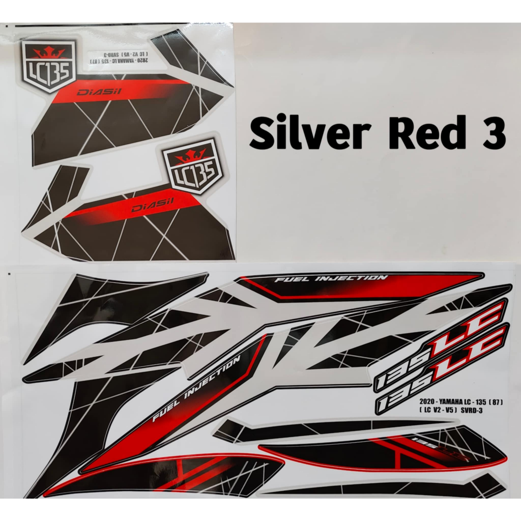 LC135 NEW V2 V3 V4 V5 2020 87 Custom Body Cover Set Stripe Sticker - Yellow / Raptor Blue / Magenta 