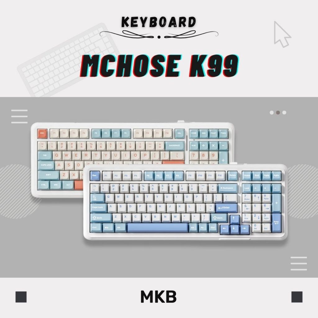 Mchoes K99 / K99 V2 Hot-Swap Tri-Mode South Facing RGB โปรแกรมปะเก็นโครงสร้าง Full Build คีย์บอร์ดไร