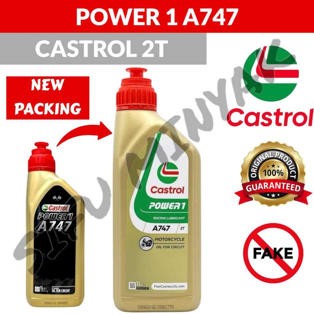 CASTROL POWER 1 A747 2T ENGINE OIL 1L 2 STROKE MINYAK HITAM มอเตอร์