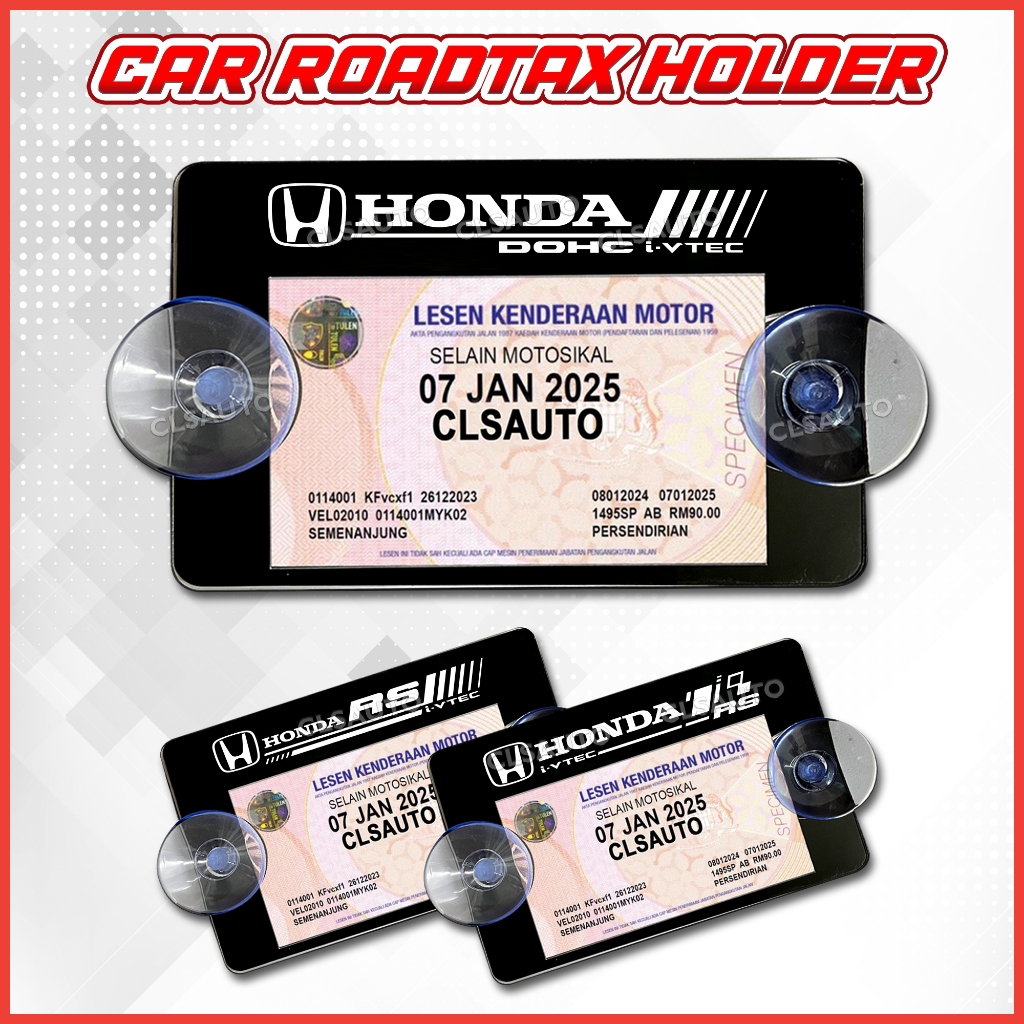รถ Roadtax Holder 2025 อะคริลิคอุปกรณ์เสริมขนาดเล็กสําหรับ Honda City Jazz Civic BRV HRV