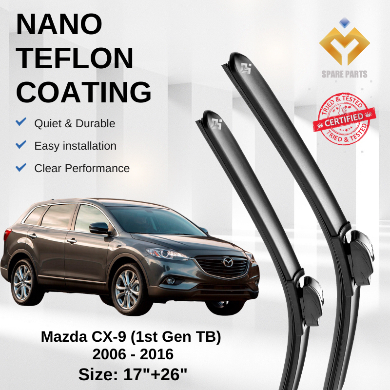 Mazda CX9 1st Gen TB 2006 Premium Japan Tech ใบปัดน้ําฝนรถยนต์ 17+26 Streak-Free ทนทาน ติดตั้งง่าย +