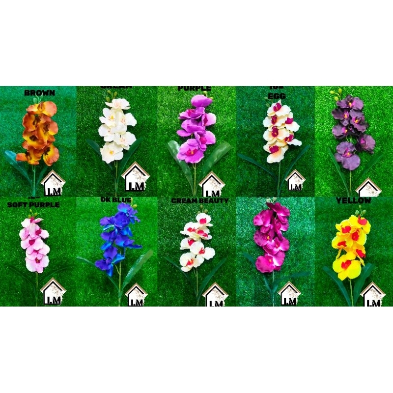 ดอกไม้ Orkid x 6 kuntum/Bunga Orkid Kain/ดอกไม้กล้วยไม้ / ดอกไม้ประดิษฐ์