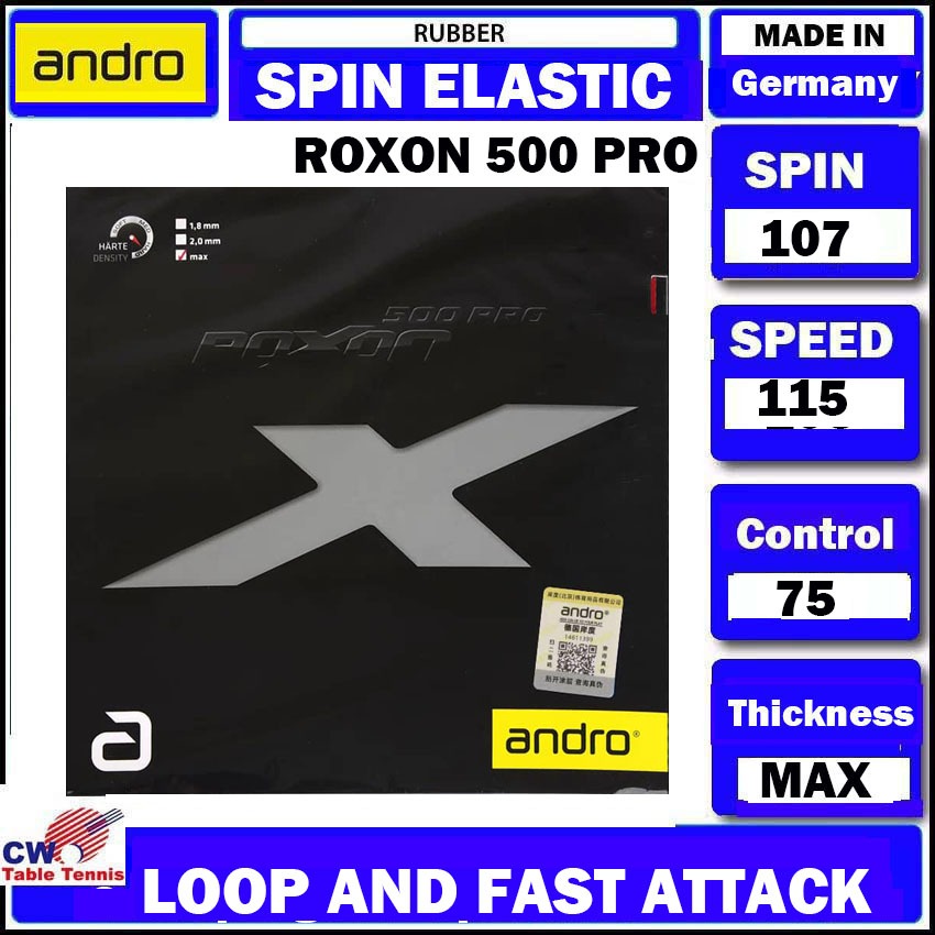 Andro Roxon 500 Pro LOOP & FAST ATTACK TABLE TENNIS RUBBER SHEET PING PONG GETAH