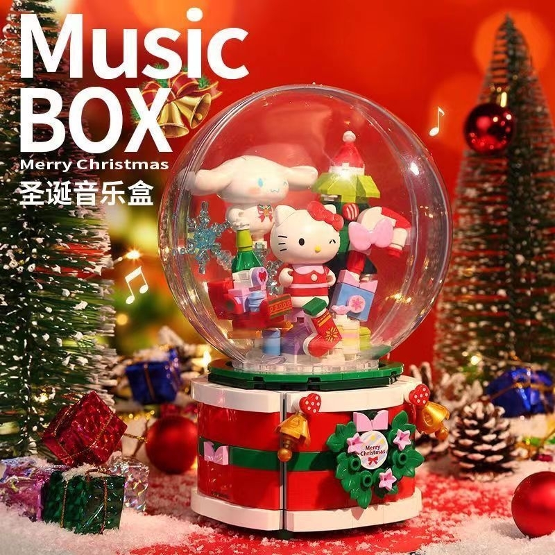 Keeppley Sanrio Hello Kitty Chritmas Music Box Bricks Building Block DIY 圣节装音乐 Box Building Blocks K