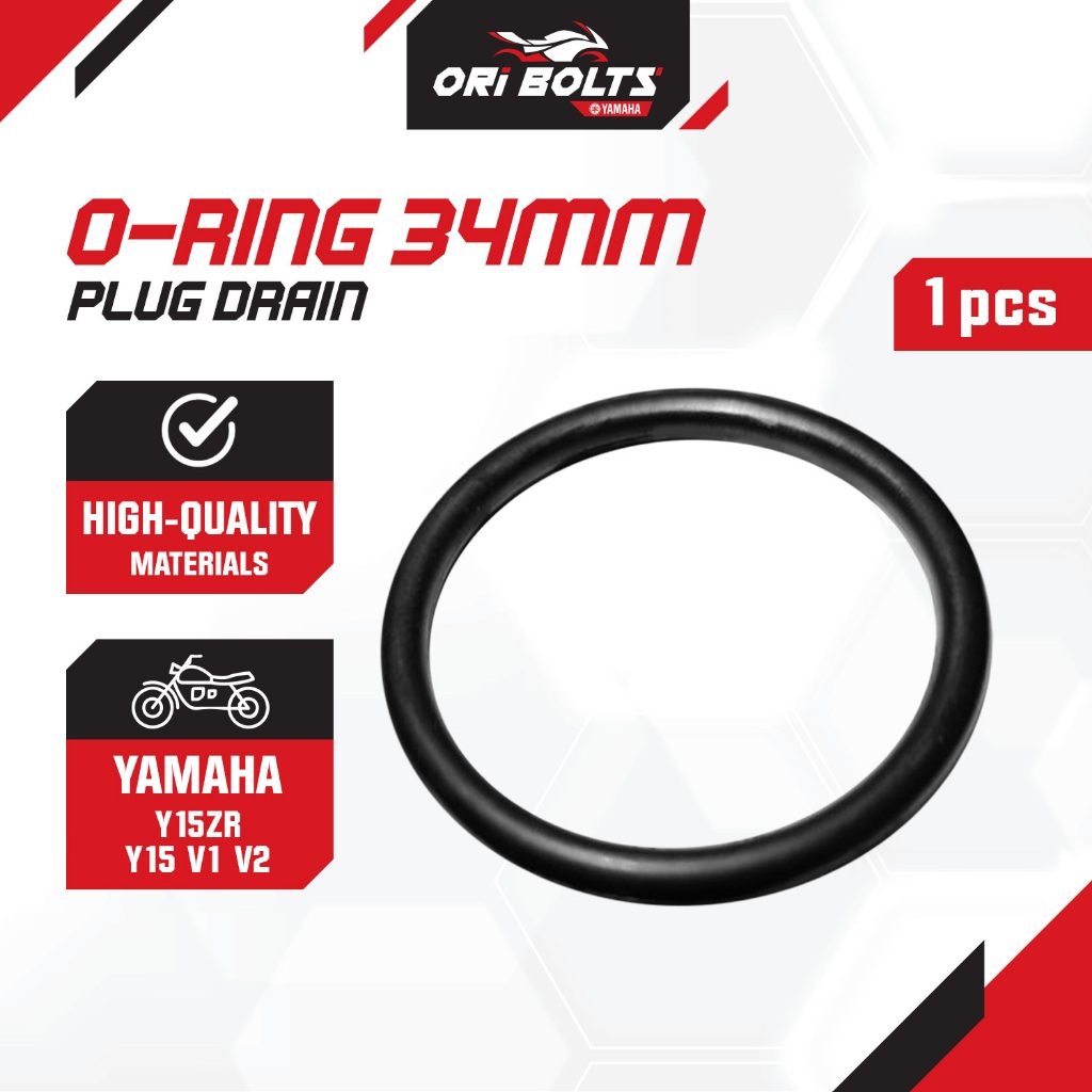 93210-34802 Yamaha Y15ZR Y15 (0106) V1 V2 ปลั๊กท่อระบายน้ํา O แหวน Nut Buang Miyak Hitam