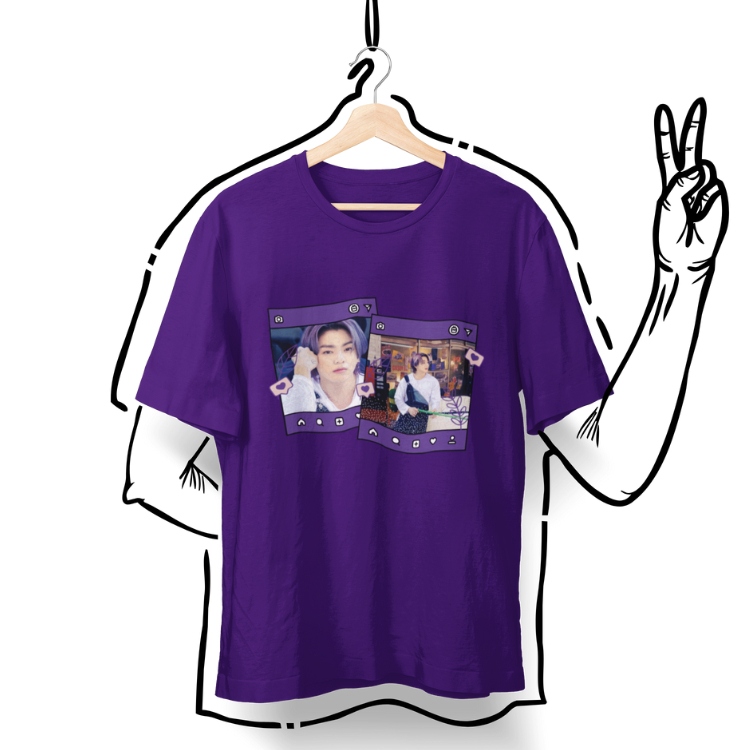 [F22-006] JUNGKOOK - V - JIMIN - JHOPE PURPLE SHIRT CASUAL WEAR BAJU STREETWEAR เสื้อยืด UNISEX เสื้