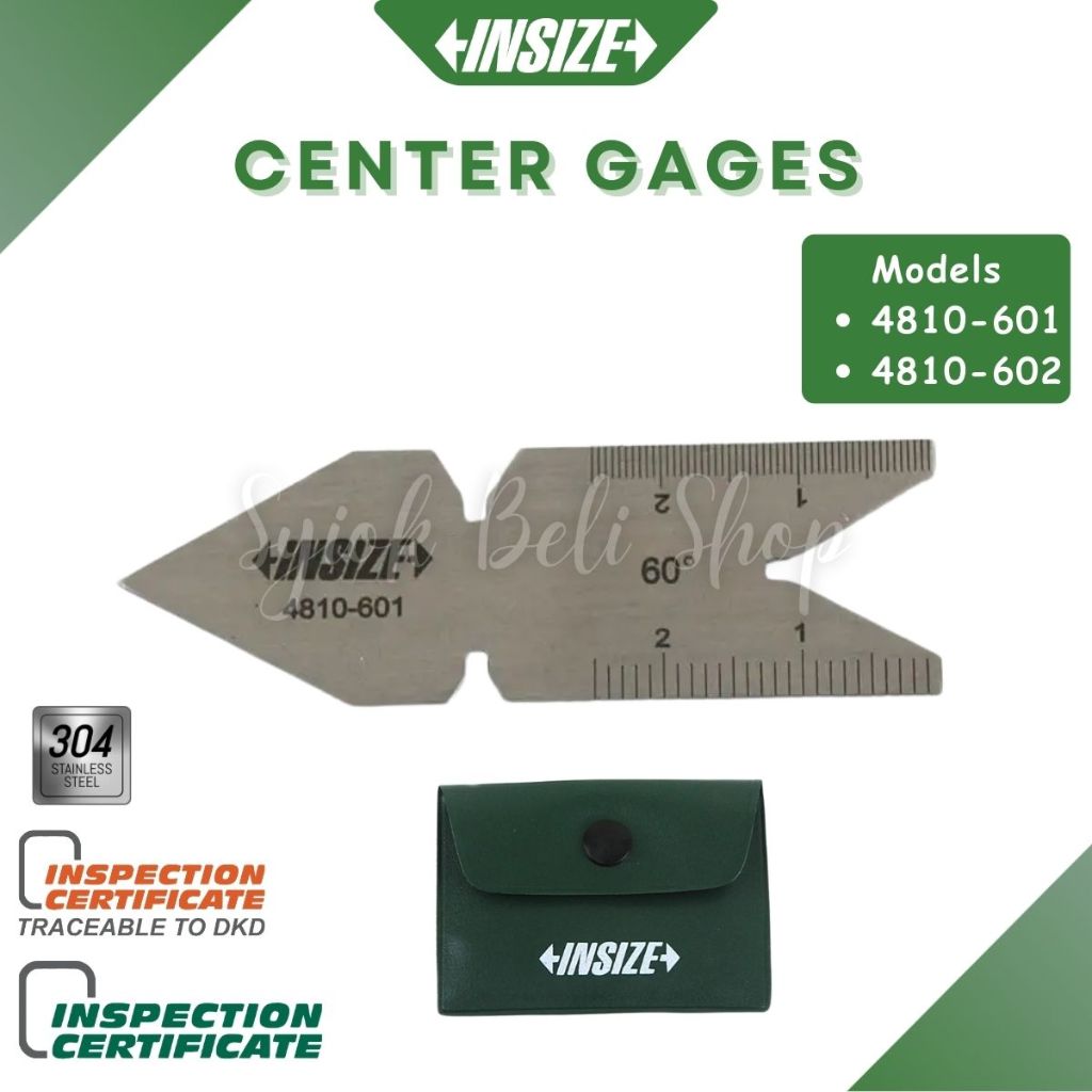 INSIZE CENTER GAGE (METRIC 60°) (UNIFIED 60°) ในขนาด 4810-601/4810-602