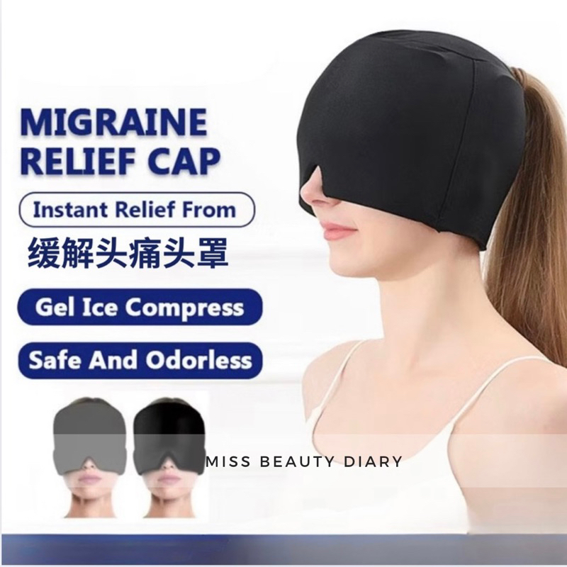 有解头Pain头罩Migraine Relief Cap Gel Cap ปวดหัว Migrain Hat Head Fever Ice Bag Tension Reliever Hot 感冰头