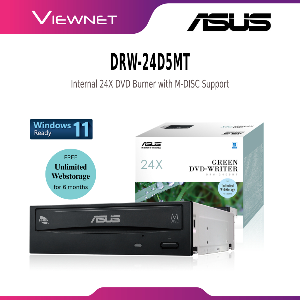 ASUS DRW-24D5MT (BULLK PACK) / DRW-24B1ST (RETAIL) - INTERNAL 24X DVD BURNER พร้อม M-DISC SUPPORT FO
