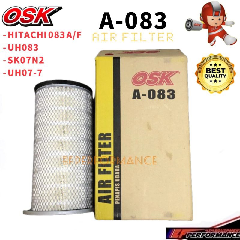 OSK A-083 กรองอากาศ EX200 -1UH083 SK07N2,UH07-7 SH150 EXCAVATOR 4129907 A-5627K PENAPIS UDARA A 083