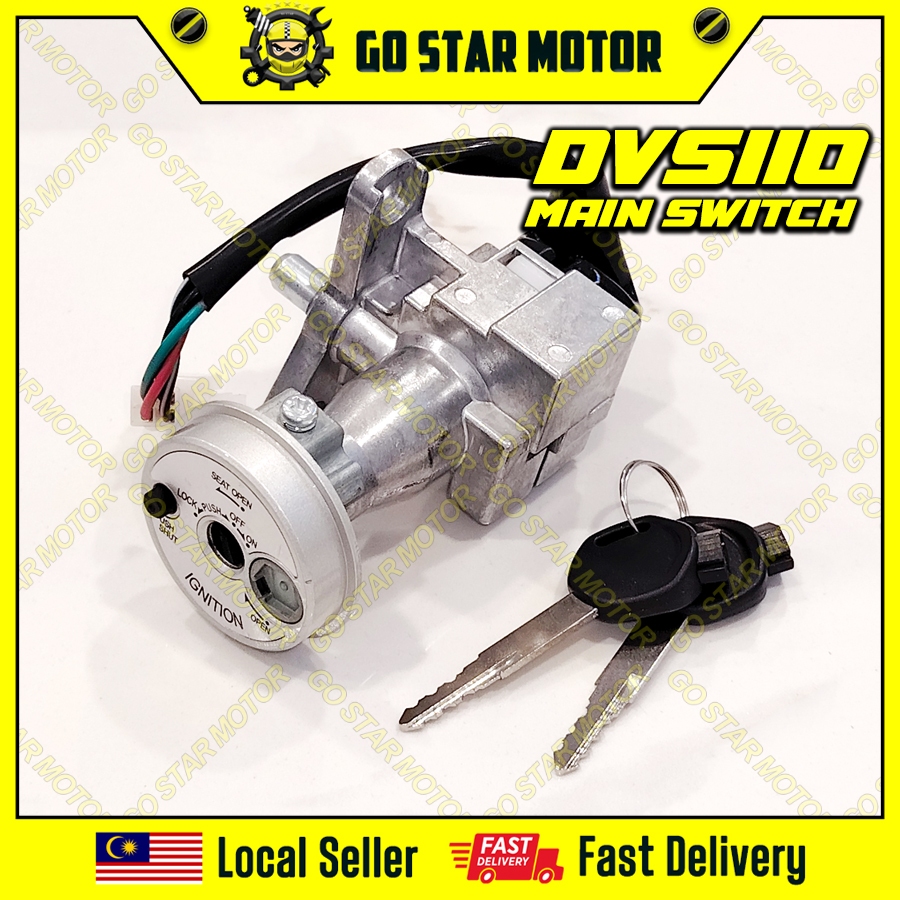 DEMAK DVS110 DVS / AVETA RX110 ชุดสวิตช์หลักสวิตช์จุดระเบิด Suis Kunci ชุดกุญแจ