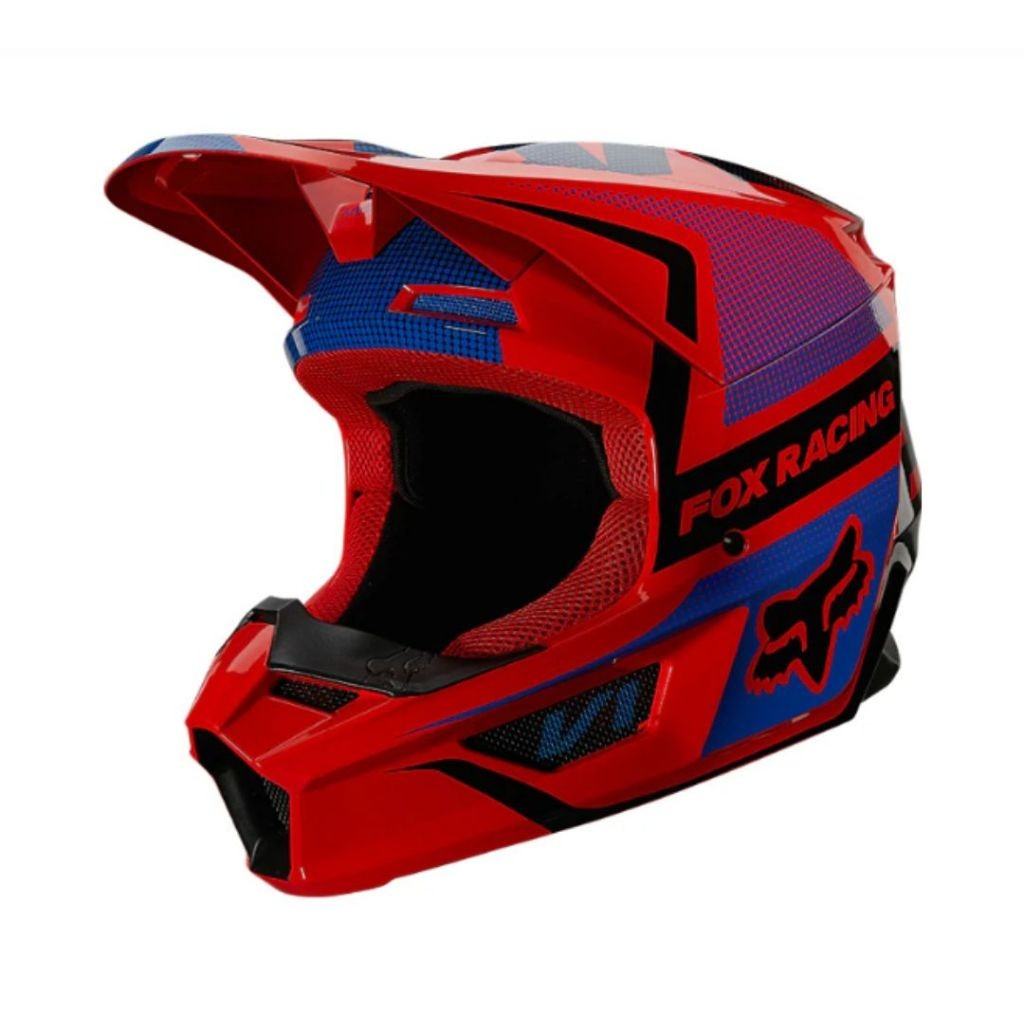 FOX RACING YOUTH (KIDS) V1 OKTIV HELMET, ECE [FLO RED]