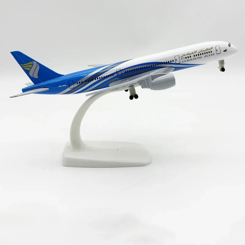 19 ซม.Oman Air Boeing B787 Airlines พร้อมล้อเกียร์ Landing Resin Passenger Cargo เครื่องบินเครื่องบิ