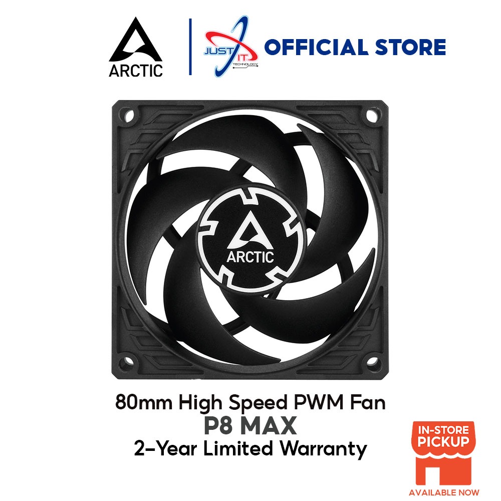 ARCTIC P8 MAX 8CM CASING FAN - สีดํา