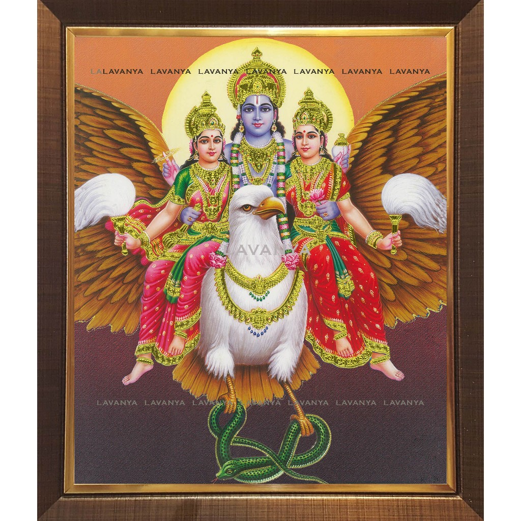 Vishnu Gartan Digital Photo พร้อมเคลือบและกรอบ (L047)