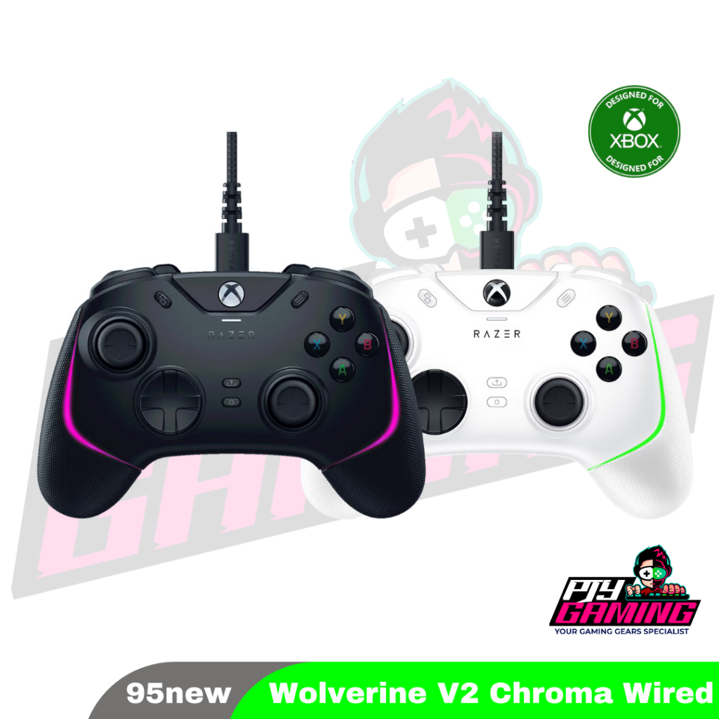 [มือสอง] R@zer Wolverine V2 Chroma คอนโทรลเลอร์เล่นเกมแบบมีสายสําหรับ Xbox Series XS Xbox One PC - ส