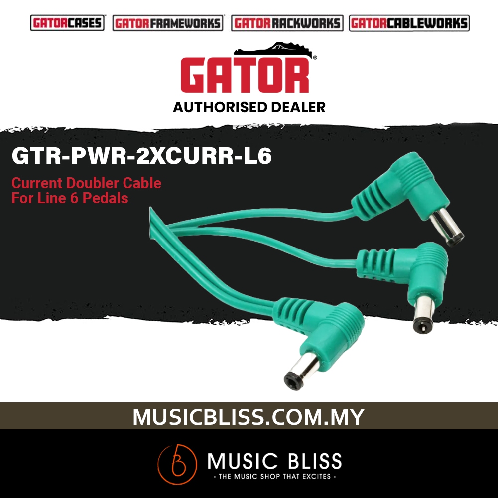 Gator GTR-PWR-2XCURR-L6 Current Doubler Adapter Cable สําหรับ Line 6 HX Effects & HX Stomp Pedals - 