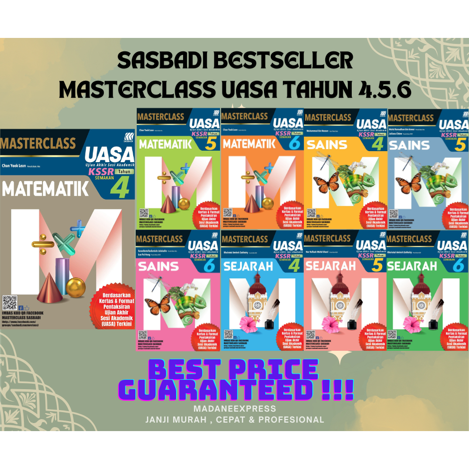 [XPRESS] เครื่องขายดี SASBADI: MASTERCLASS REVIEW BOOK สําหรับ UASA YEAR 4.5.6 KSSR