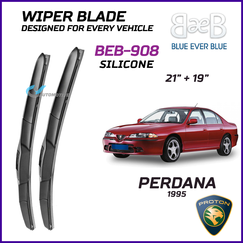 BEB SILICONE ใบปัดน้ําฝน (21" + 19") ชุดสําหรับ PROTON PERDANA 1995 พร้อมการออกแบบ Aerodynamic BEB-9