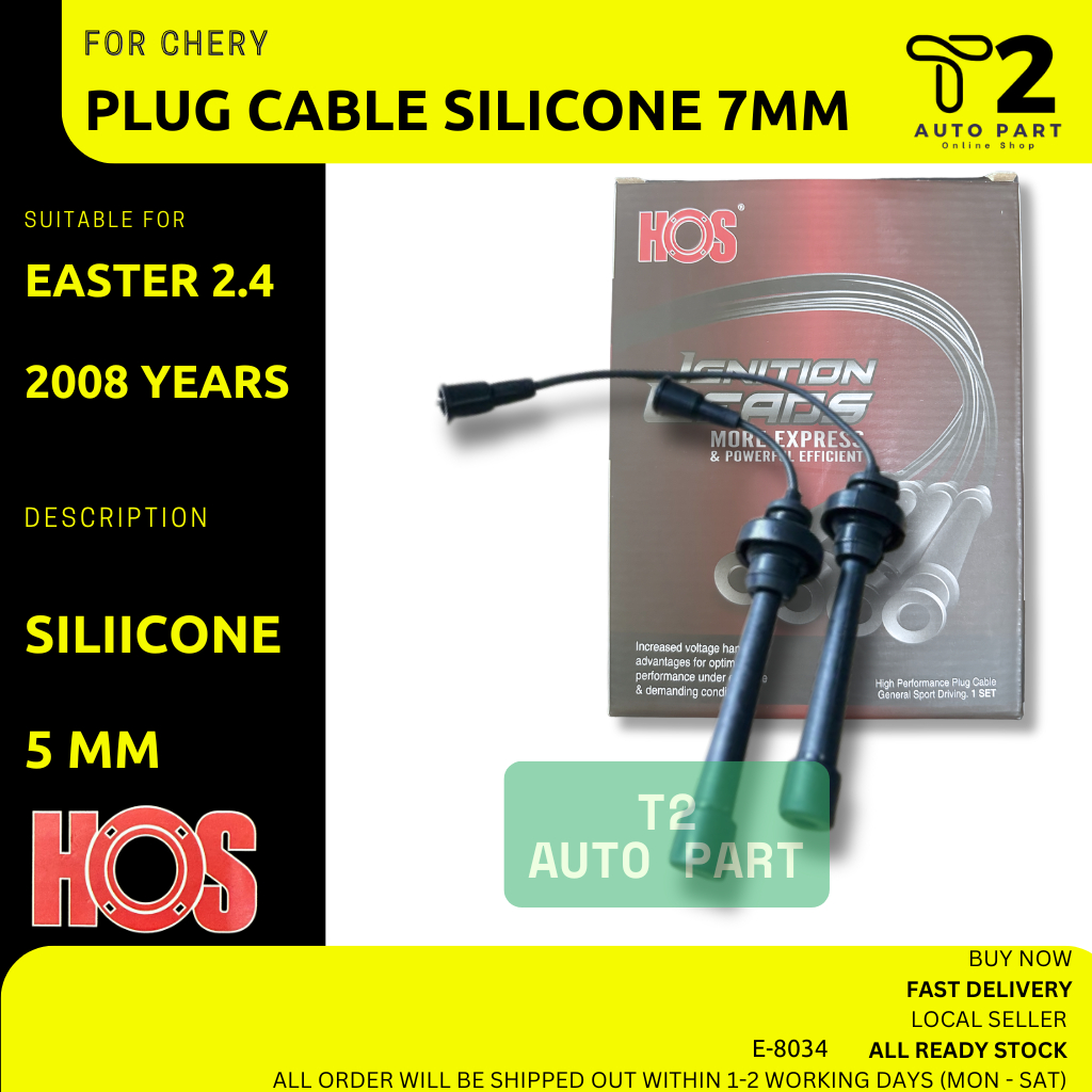 T2 PLUG CABLE CHERY EASTER 2.4 4G63 5MM SILICONE SET