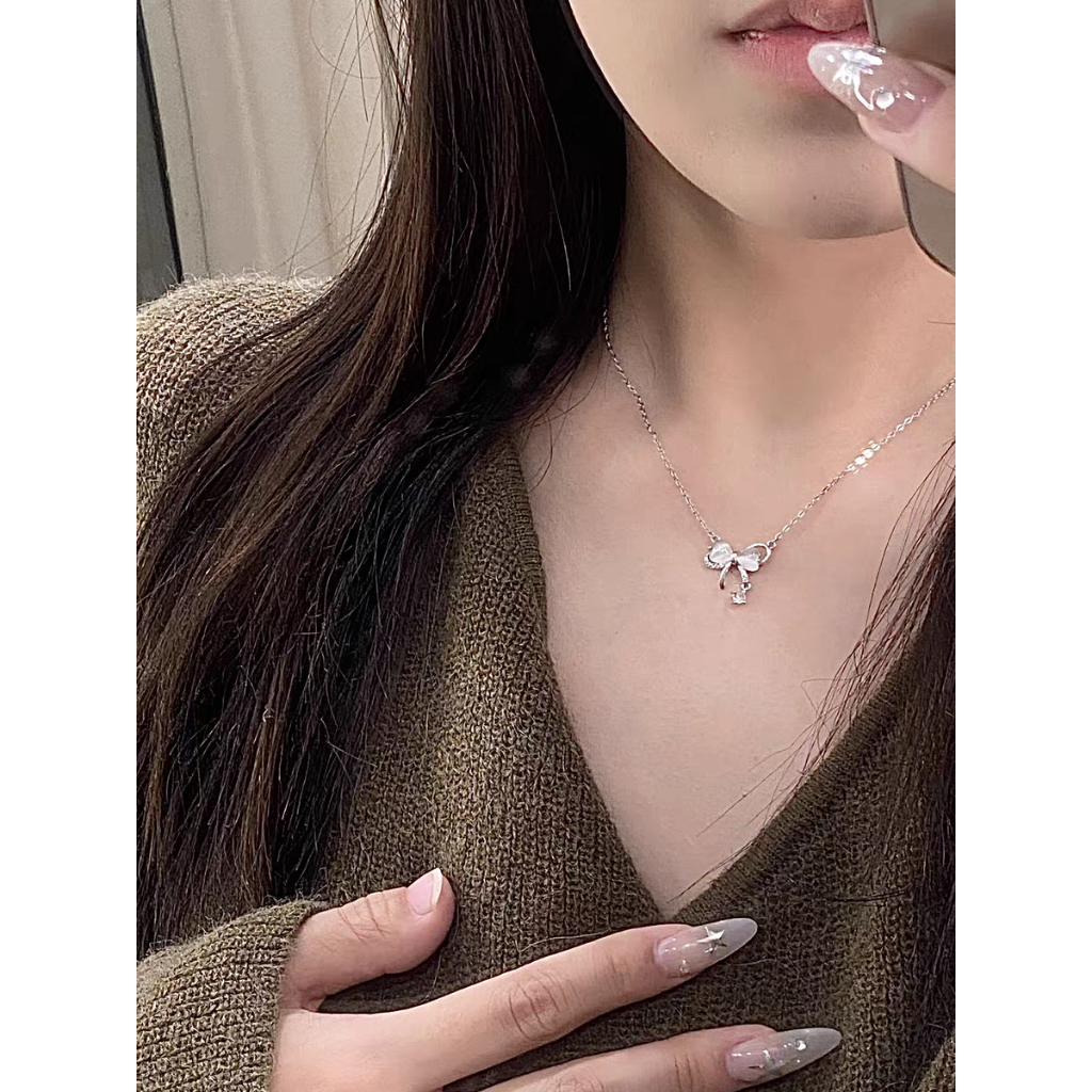 เงินสเตอร์ลิง 999 Pure Silver Cat สร้อยคอตา -999 เงิน猫眼石链项链