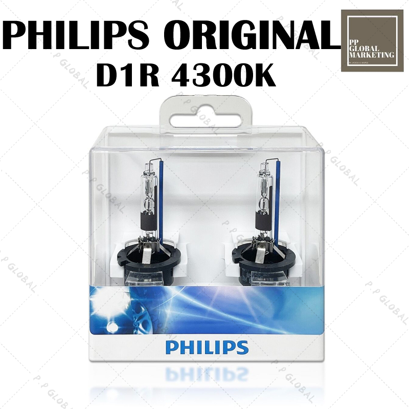 Philips หลอดไฟหน้า 4300K D1S D1R D2S D2R D3S D3R D4S D4R D8S แสงโคมไฟ HALOGEN หลอดไฟ LED
