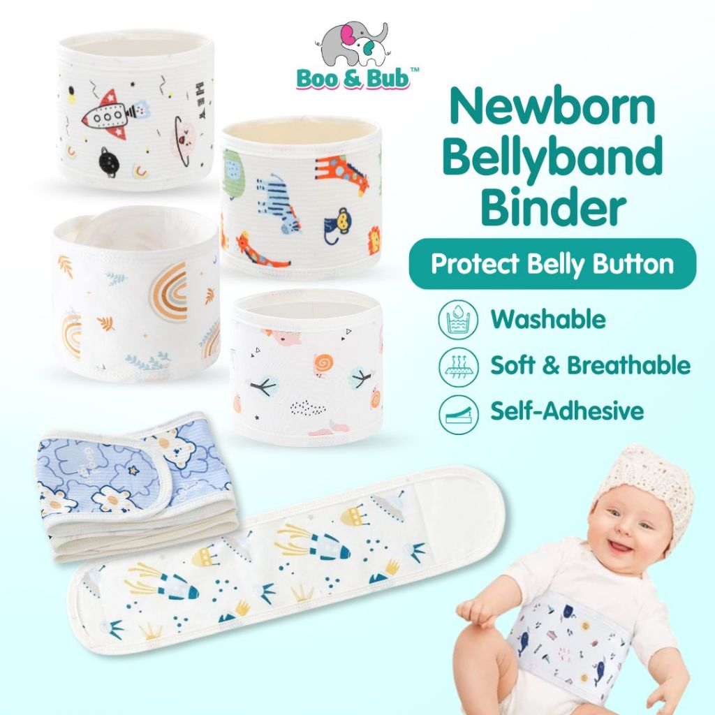 Boo&Bub Barut Bayi Baby Tummy Binder ทารกแรกเกิด Belly Wrap ผ้าฝ้าย Bellyband Bedung Perut Bayi กระเ