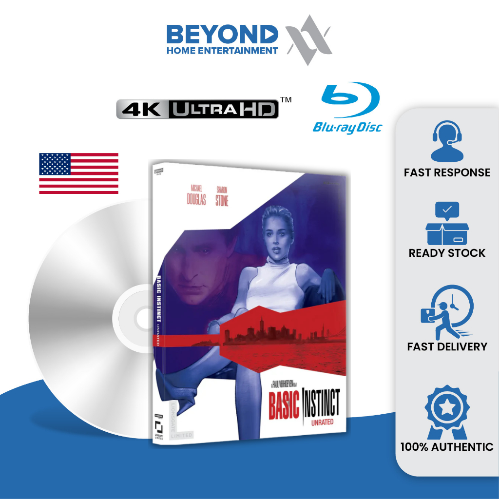 Basic Instinct Unrated Steelbook (Lionsgate Limited) [4K Ultra HD + Bluray]