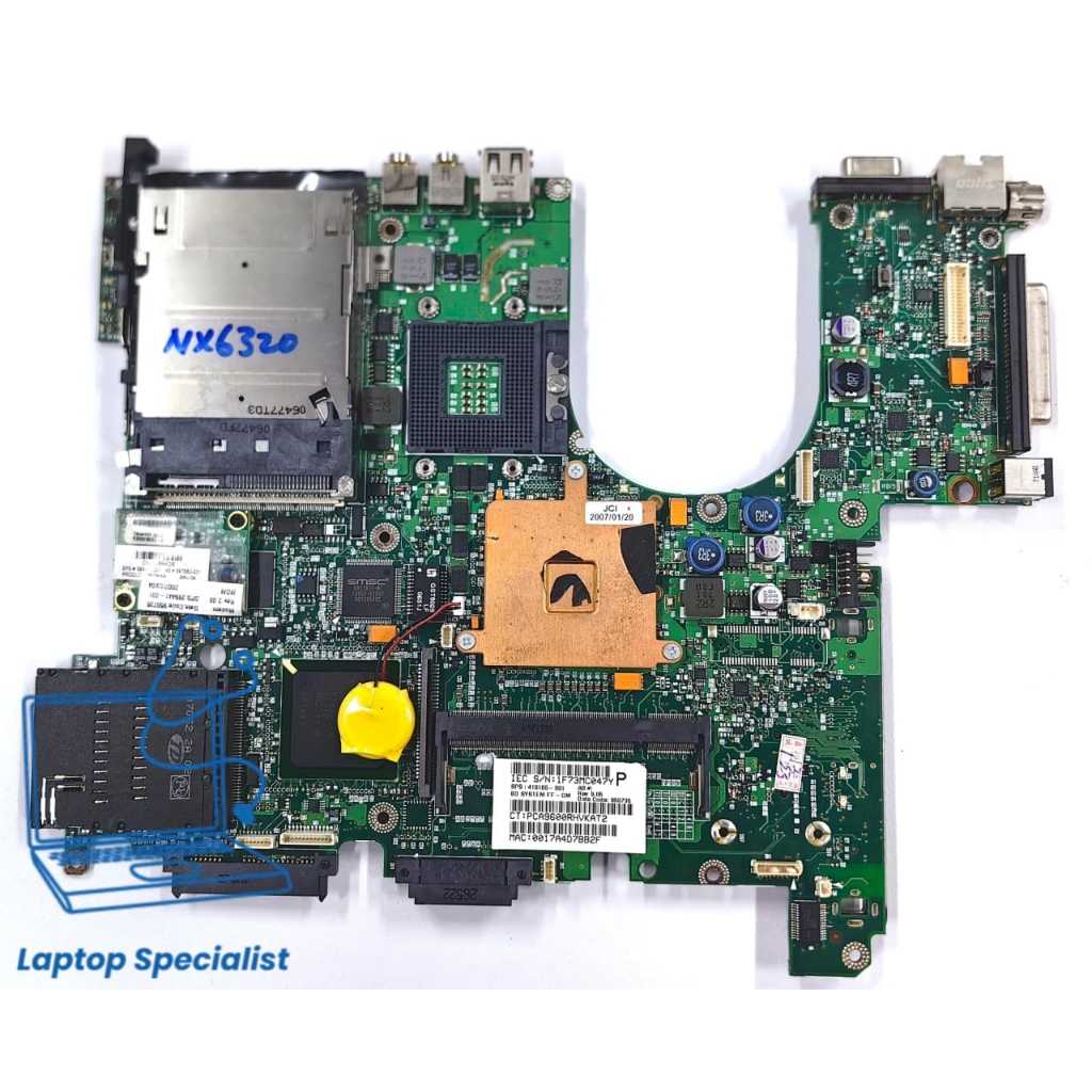 Compaq nc6320 NX6320 Intel UMA แล็ปท็อปเมนบอร์ด 416165-001 6050ก2035001