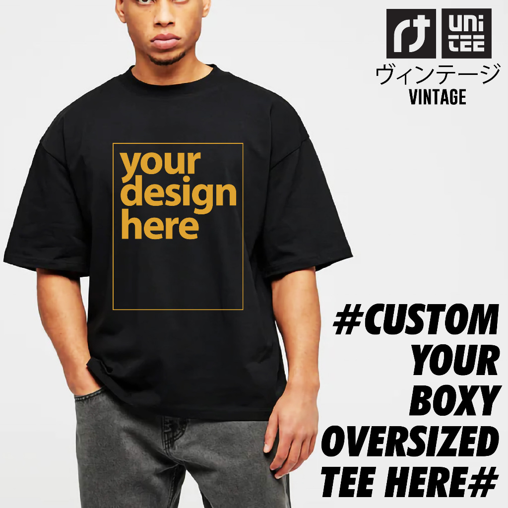 CUSTOM Boxy OVERSIZED T-Shirt Printing Service Cetak Baju 260GSMUM ORDER ]