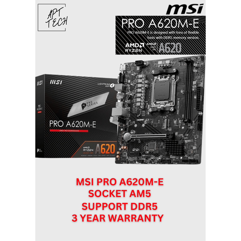 MSI A620M-A PRO MAX AMD AM5 เมนบอร์ด COMBO DEAL
